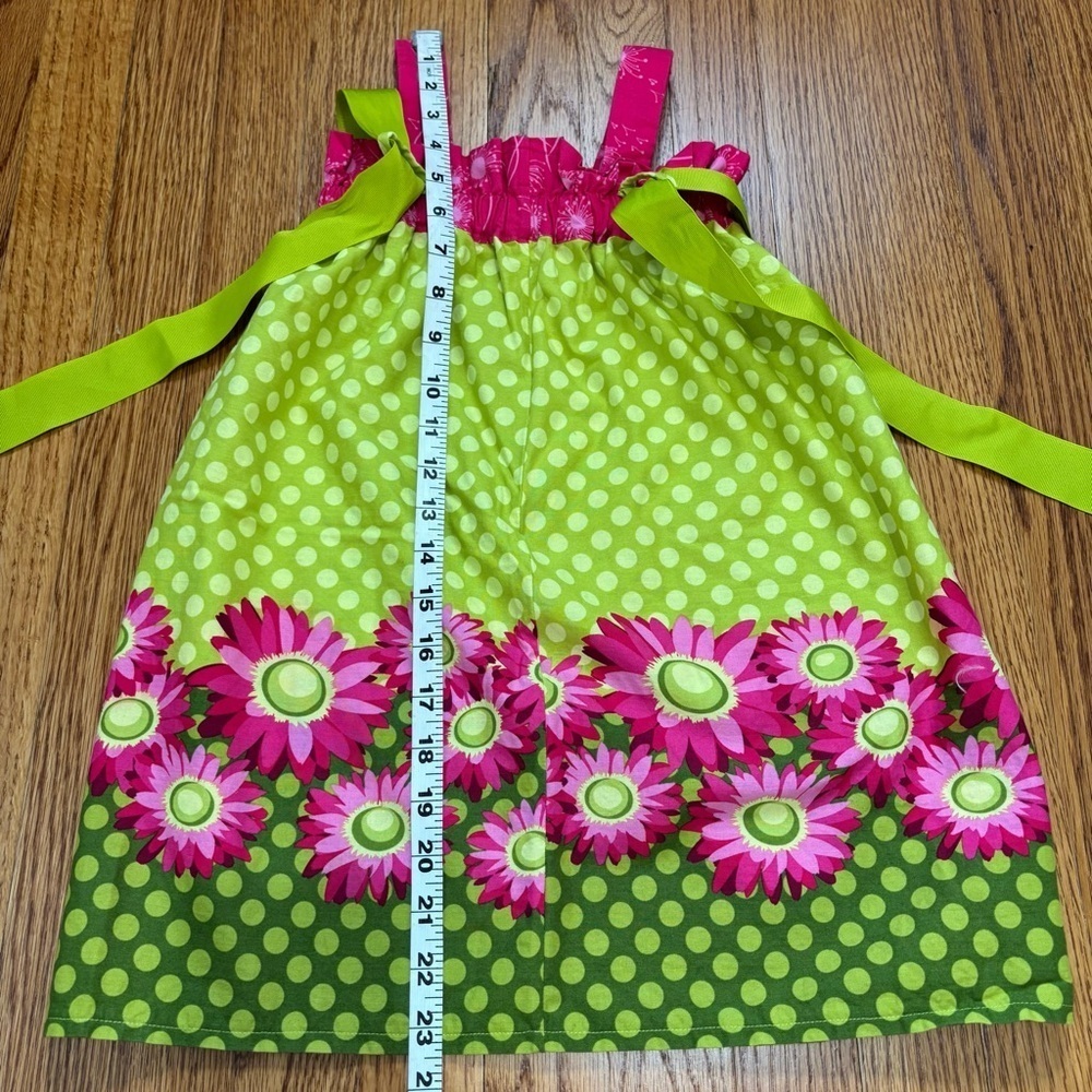 A Bushel and A Peck Toddler Girls 3T yellow pink polka dots floral sleeves dress - Picture 10 of 12